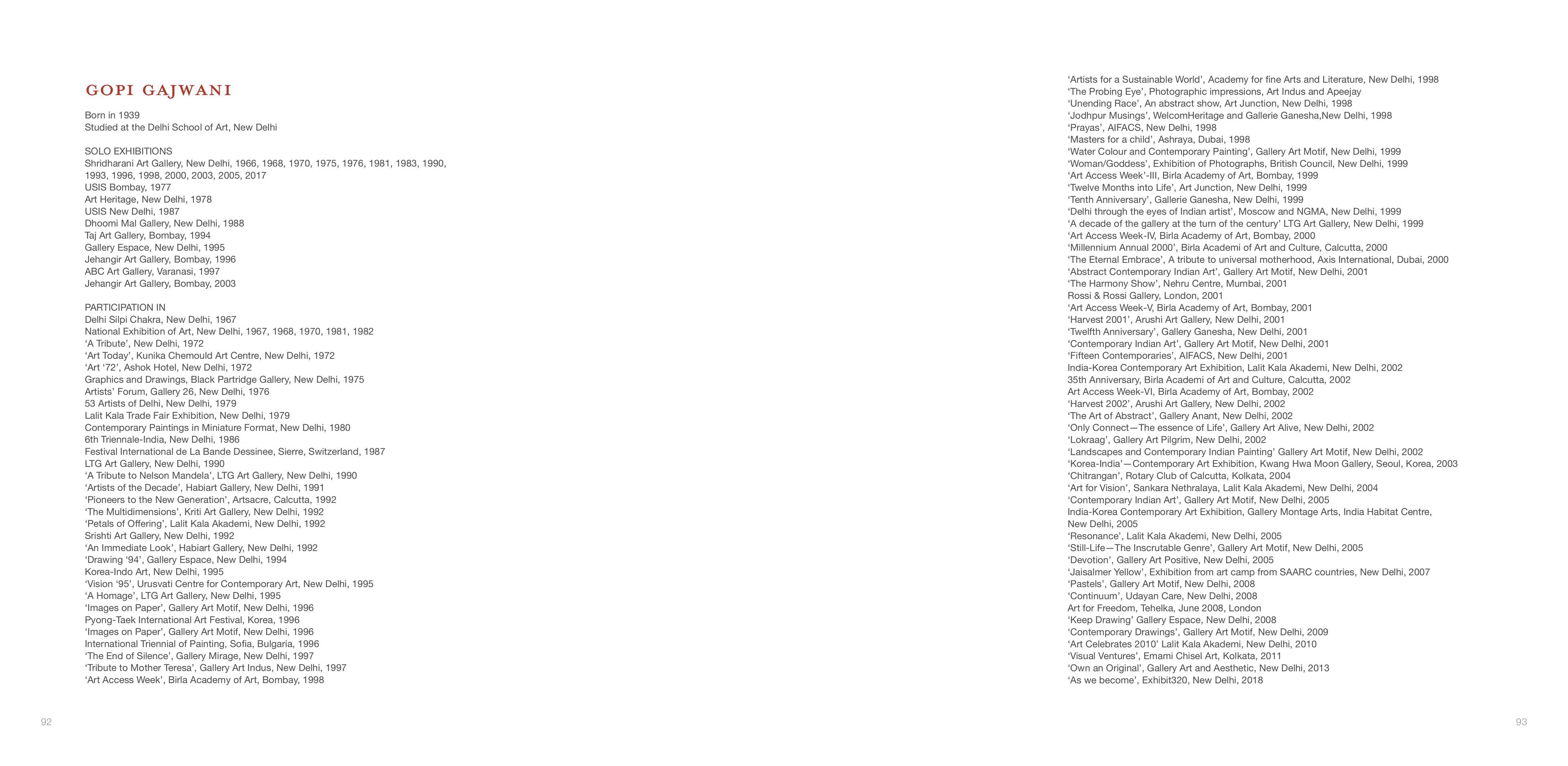 Middle page of the Exhibition Catalogue